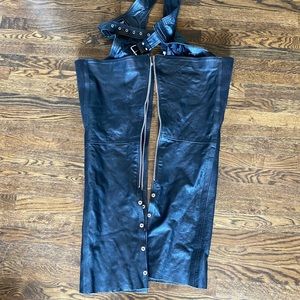 Black leather chaps